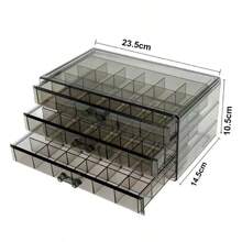 1 Miếng 3 lớp 72 Ngăn Hộp thu nạp trang sức Chế tạo Của Trong sáng PS , Có sẵn In Trong suốt , Nâu , Màu xám , Màu hồng , Đối với Lưu trữ Đồ trang sức , Hoa tai , Dây chuyền , Vòng tay , Nhẫn , Và Nhỏ bé Dung lượng lớn Với 72 Lưới , Thuận tiện Đối với Lưu trữ Nhiều loại Nhỏ bé Kích thước : Inch , Qủa tặng Cho Ngày Lễ Tình Nhân - trong suốt - Xem 3