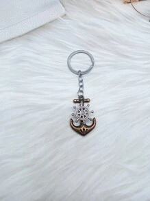 Street 1pc Men's Retro Pirate Ship Keychain With Rotating Anchor Design Pendant Car Accessories Bag Charm Backpack For School