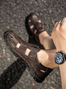 新款韓版夏季男士透氣休閒羅馬涼鞋時尚百搭沙灘鞋