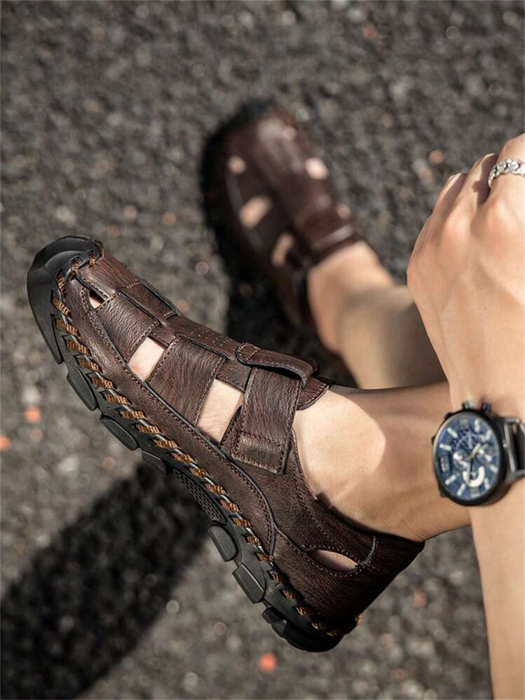 New Korean Style Summer Men's Breathable Casual Roman Sandals All-Match Beach Shoes - Brown - View 2