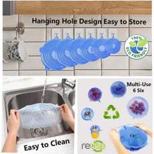 6 Pieces Set Of Silicone Fresh-Keeping Lids, Circular Multifunctional Bowl Lids, Refrigerator Sealing Film Lids, Washable Essential For Home Kitchens