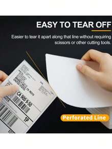 1 疊(500 張)防水防油自粘熱敏紙標籤貼紙,100x150 毫米 - 白色 - 查看 4