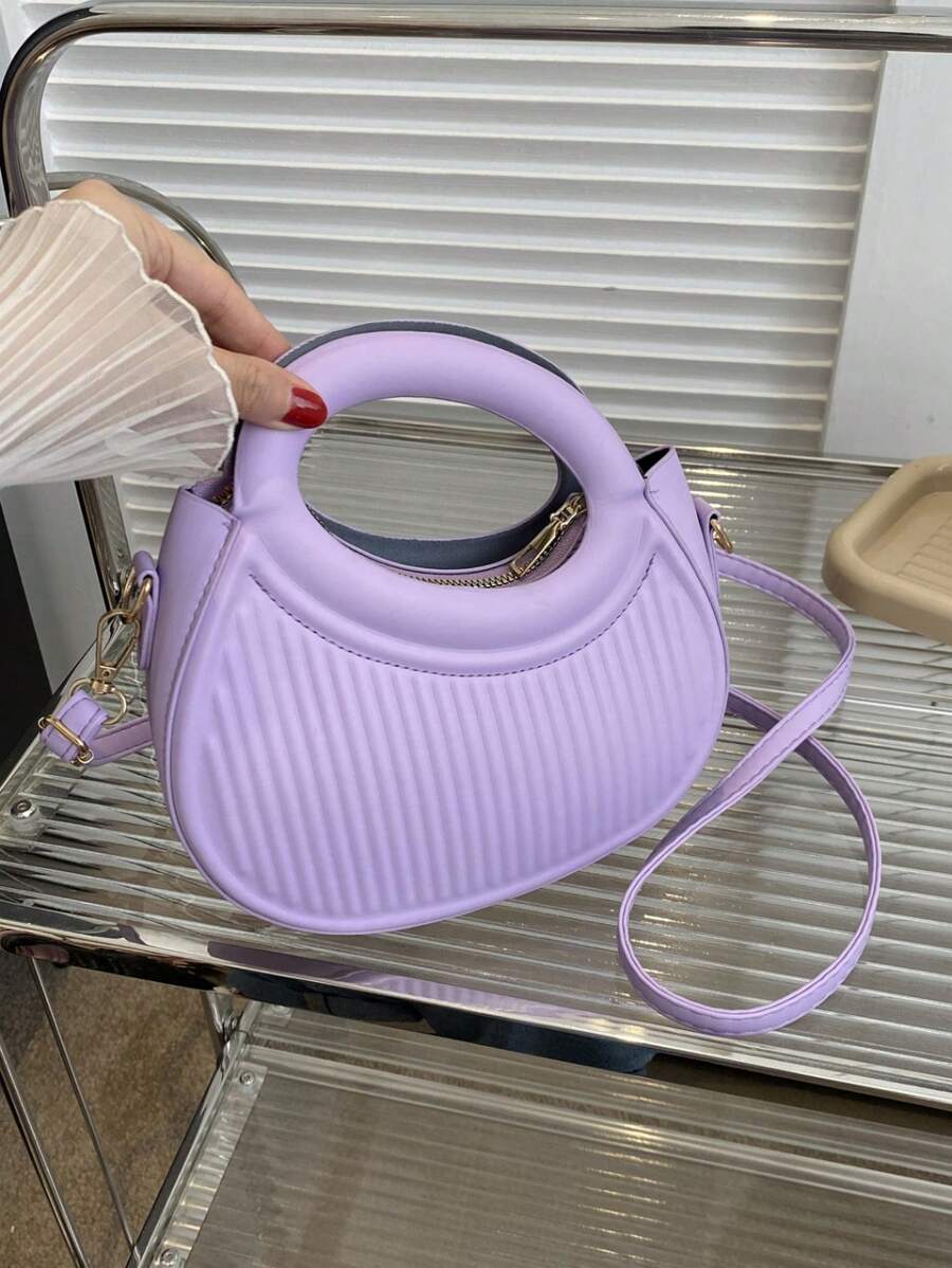 Fashion Purple Niche Design French Gentle Lady New Commuter Date Hand ...