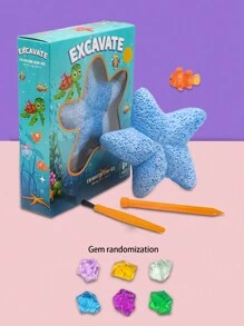 1 Box Of Starfish Digging Archaeology  Diy Toy For Excavating Minerals - Blue - View 1
