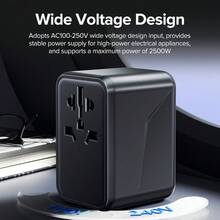 Llano 15w全球通用旅行插頭轉換器世界旅行ac電源充電器轉換器au Us Uk Eu轉換器快速充電 - 白色 - 查看 1