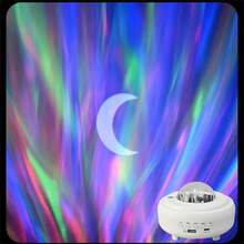 Led Colorful Speaker Moon Water Ripple Starry Sky Light, Projector Light, Usb Powered, With Memory Card Slot, Usb Plugged Bedside Ambience Lamp, Living Room, Bedroom, Bar Decor Lamp - White - View 8