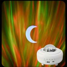Led Colorful Speaker Moon Water Ripple Starry Sky Light, Projector Light, Usb Powered, With Memory Card Slot, Usb Plugged Bedside Ambience Lamp, Living Room, Bedroom, Bar Decor Lamp - White - View 7