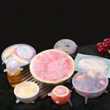 6 Pieces Set Of Silicone Fresh-Keeping Lids, Circular Multifunctional Bowl Lids, Refrigerator Sealing Film Lids, Washable Essential For Home Kitchens