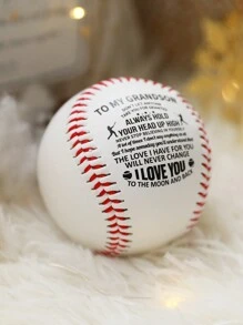 男孩棒球禮物 - 個性化棒球 - 奶奶爺爺的孫子禮物 - 白色 - 查看 3