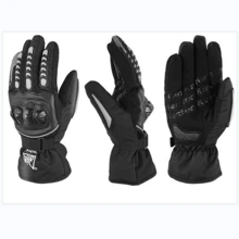 新款冬季保暖防風防水加厚觸摸屏戶外摩托車手套男式女式,非常適合摩托車騎行、滑雪 - 黑色 - 查看 7