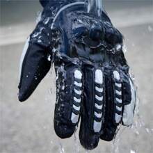 新款冬季保暖防風防水加厚觸摸屏戶外摩托車手套男式女式,非常適合摩托車騎行、滑雪 - 黑色 - 查看 3