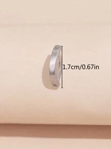 1pc Minimalist Stainless Steel Belly Button Ring, Texture Body Jewelry