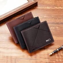 1入組男士多色短款錢包,時尚休閒,多卡槽,薄折疊式樣,柔軟的皮革材質 - 彩色 - 查看 2