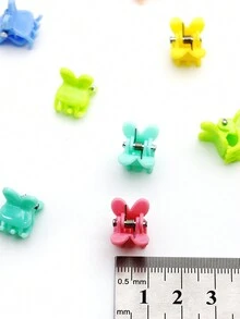 50pcs Women's Mixed Color Mini Hair Claws With Bunny Ear Design, Personalize Your Daily Look - Multicolor - View 4