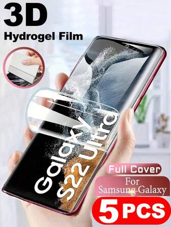 5 st. heltäckande hydrogelfilm mjukt skärmskydd kompatibelt med Samsung heltäckande enkel installation high-definition klar, bubbelfri, reptålig och splitterresistent hydrogelfilm mjuk skärmskyddsfilm (ej härdat glas) present till födelsedag/påsk/presidentdagen/jul//familj/vänner/pojke/flickvän present till födelsedag, familj, vänner telefonskärmskydd, telefontillbehör vattentät stötsäker falltålig falltålig reptålig fingeravtrycksskyddande