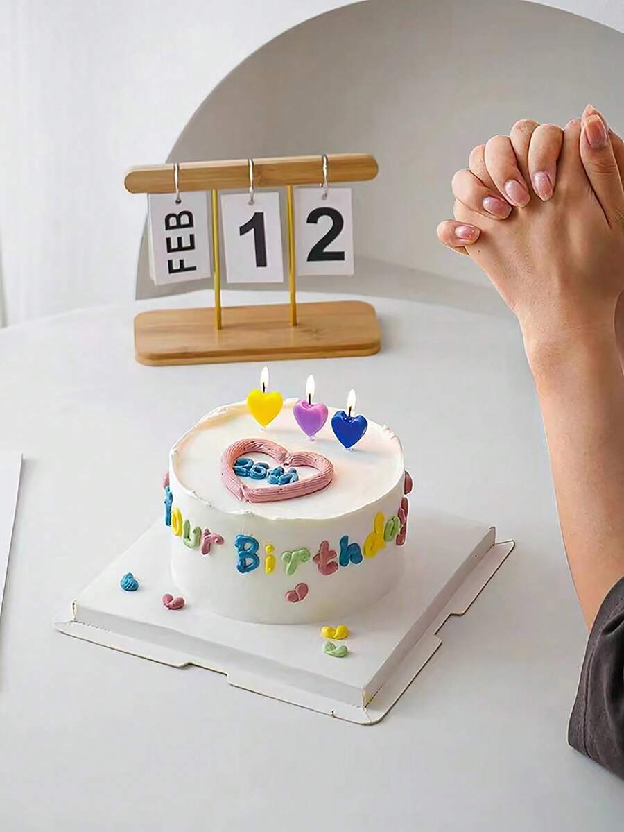 5 Piezas Velas En Forma De Corazón De Colores - Multicolor - Ver 1