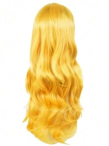 70cm/27.5inch Synthetic High-temperature Wig For Women, Ideal For Anime Parties And Daily Wear, Yellow Color - Yellow - View 1