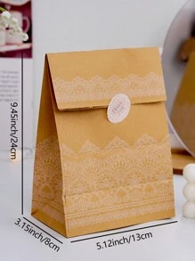 10 个/套纯色牛皮纸袋无手柄，可折叠密封礼品包装袋（不含贴纸），圣诞节 - 純色 - 查看 5