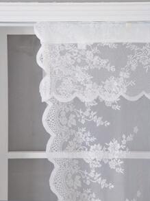 1 件韓式蕾絲拉簾,小花設計,安裝方便,浪漫優雅,適合廚房、臥室、小窗戶 - 白色 - 查看 3