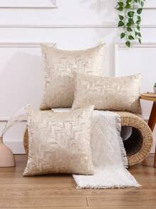 1 cái Vỏ gối Jacquard lụa hình học mô phỏng - Nhiều màu - Xem 2