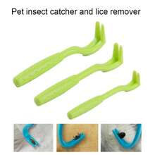 3pcs/set Pet Ticks Remover Tool, Flea Removal Hook, Pet Grooming Tool For Dogs And Cats - Green - View 5