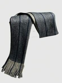 Unisex Couple Plaid Knitted Scarf With Multicolor Tassel Details, Suitable For Spring, Autumn And Winter, A Versatile Boyfriend/girlfriend Gift - Multicolor - View 3