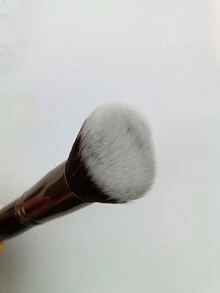 1pc Angled Foundation Brush, Black Wooden Handle, For BB Cream, Foundation, Contouring, Concealer, Makeup Brushes - Black - View 5