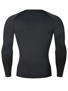 Boyfriend Style Men's Compression Gym Outdoor Sports Fishing Cycling Hiking Casual Breathable Quick Drying Long Sleeve Fitness Shirt, Tight Moisture-Wicking Core Workout Base Layer