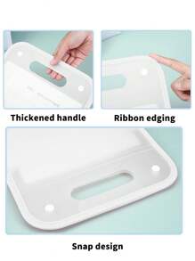 1pc A4 Vertical Edged Document Bag For Exam Paper Storage, Stationery - White - View 3