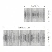 1pc Sound Wave Pattern Carpet Kitchen Rug, Crystal Velvet Entrance Mat Anti-slip, Dirt Resistant, Fatigue-relieving Floor Mat - white gray - View 5