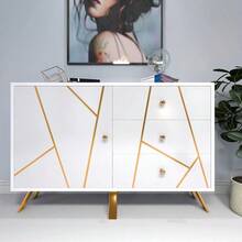 不銹鋼料理臺防水銀色金屬壁紙剝離並黏貼壁紙廚房防濺裝飾自粘壁紙洗碗機冰箱家電蓋 - 金色 - 查看 6