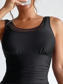 Fashionable & Versatile One-Piece Swimsuit For Women, Suitable For Spring/Summer - Black - View 3