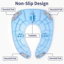 1入組嬰兒折疊旅行便盆座附防滑吸盤，適用於圓形和橢圓形馬桶