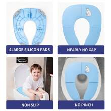 1入組嬰兒折疊旅行便盆座附防滑吸盤，適用於圓形和橢圓形馬桶