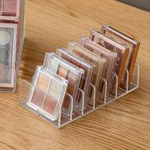 Estante De Almacenamiento De Paleta De Sombra De Ojos Transparente, 1 Unidad, Con 7 Compartimentos Y Sin Bordes En Dos Lados