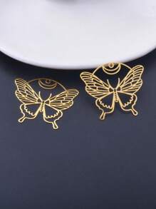 6 Peças De Joias De Latão Dourado Suprimentos De Borboleta E Mariposa De Aço Inoxidável Pingente Para Diy Brincos Artesanais