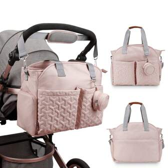 Stroller Bag Travel Bag With Large Capacity, Can Be Hung On Baby Stroller, Mummy Baby Outing Storage Bag With Pacifier Bag, Mummy Bag