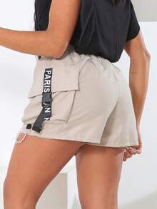 Women Shorts - 卡其色 - 查看 2