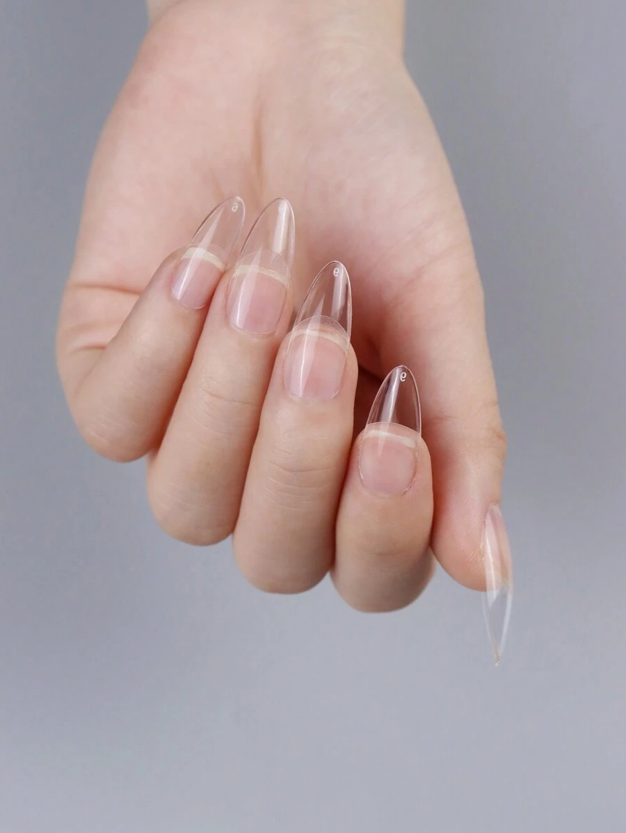 Hộp 120 miếng dán móng tay mờ trong suốt, dùng để nối dài móng tay giả dài và ngắn, móng tay nửa mờ, móng tay đã được đánh bóng sẵn, vừa vặn hoàn hảo cho nghệ thuật vẽ móng giọt nước.