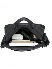 1 Túi đeo chéo màu trơn kiểu mới, Túi xách nhẹ thông thường, Cặp thời trang, Túi vuông nhỏ đeo vai, Túi đeo chéo đi làm hàng ngày, Túi đeo vai đa chức năng theo chiều dọc cổ điển Túi đeo chéo Túi đeo hông cho du lịch, công tác, Quà tặng thiết yếu cho ngày lễ cho cha chồng Túi vuông Túi - màu đen - Xem 5