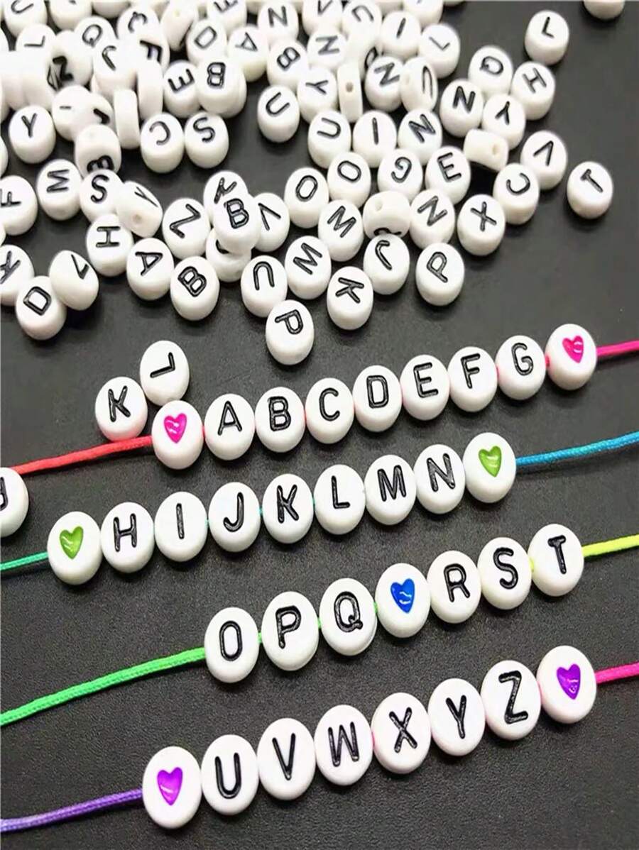 100/150pcs 4 X 7 MM Round Alphabet Beads A-Z 26 Letters Beads ,For DIY Friendship Bracelets And Gifts Souvenir Jewelry Making