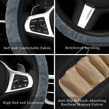 1 件毛絨方向盤套 - 深灰色 - 灰色 - 查看 2