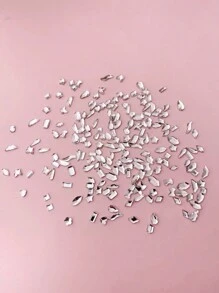 一袋180颗迷你白色平底钻石美甲贴，网购流行闪钻装饰形状随机，美甲宝石，美甲饰品，美甲用品，美甲水钻 - 無色 - 查看 3