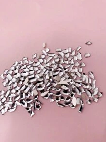 一袋180颗迷你白色平底钻石美甲贴，网购流行闪钻装饰形状随机，美甲宝石，美甲饰品，美甲用品，美甲水钻 - 無色 - 查看 2