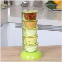 5-Tier Plastic Spice Rack - Green - View 2