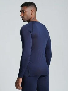 男友风格男士压缩健身户外运动钓鱼骑行徒步休闲透气速干长袖健身衬衫，紧身吸湿排汗核心锻炼底层