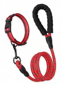 1 Pieza Correa Para Perro Golden Retriever Teddy Para Caminar, Adecuada Para Perros Grandes, Medianos Y Pequeños, Con Collar - Rosa - Ver 11