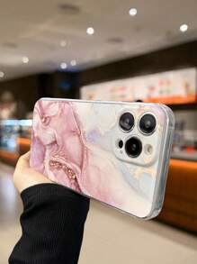 1 Ốp mềm bảo hiểm toàn diện có họa tiết đá cẩm thạch Tương thích với điện thoại Apple - Trong sáng - Xem 5