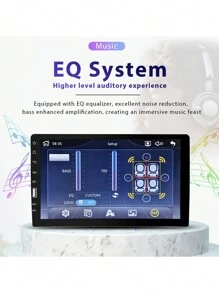 1 Din Car Radio 9" CarPlay Compatible With Android Auto EQ Mirrorlink Car MP5 Player FM+12led Rear camera+Mic - Black - View 3