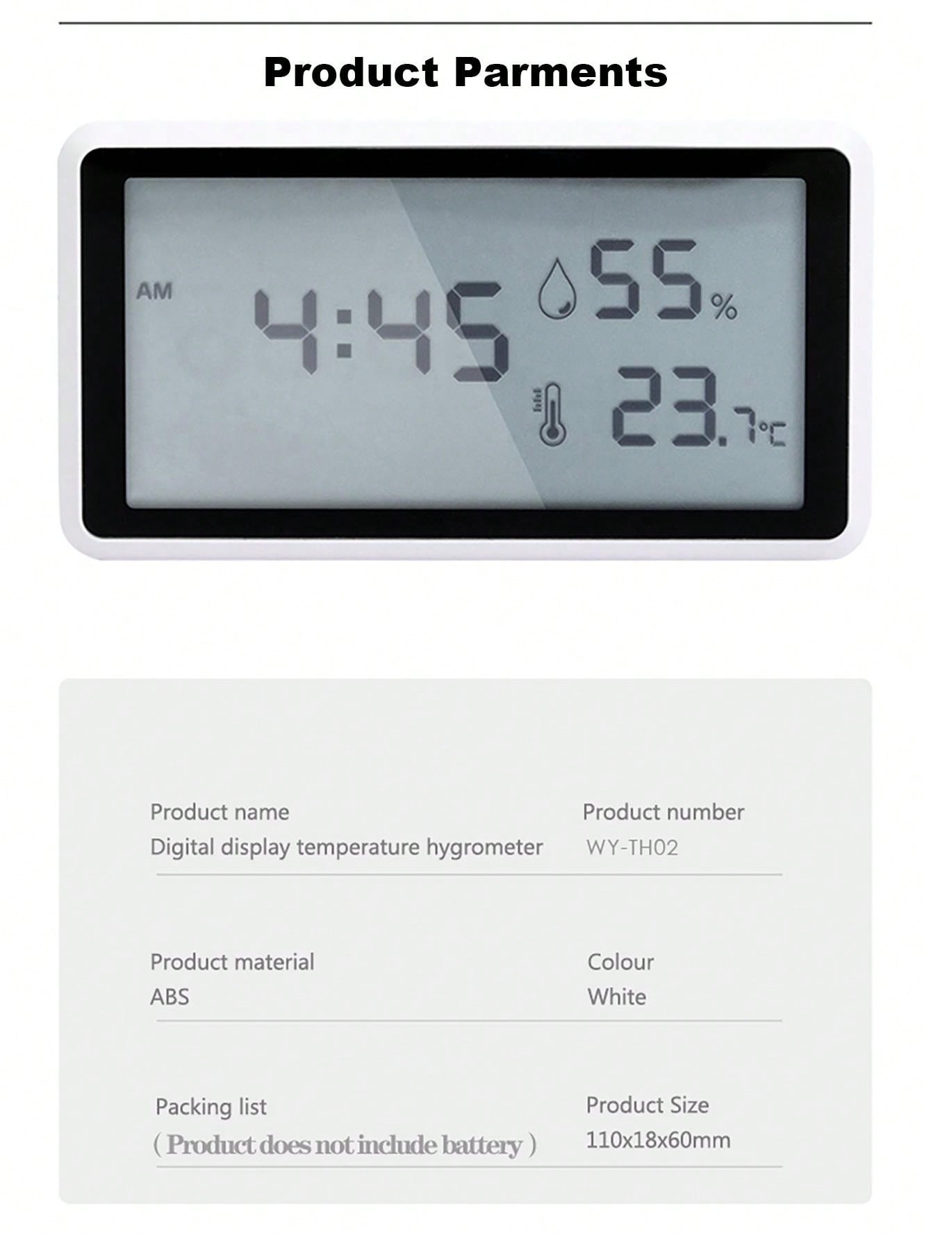 Highprecision indoor thermometer and hygrometer, combining temperature